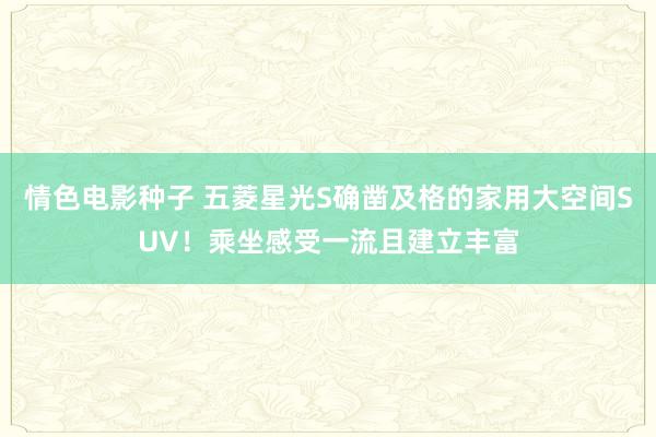 情色电影种子 五菱星光S确凿及格的家用大空间SUV！乘坐感受一流且建立丰富