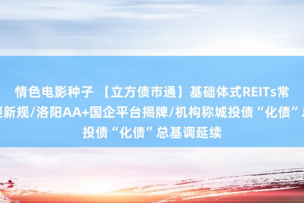 情色电影种子 【立方债市通】基础体式REITs常态化刊行迎新规/洛阳AA+国企平台揭牌/机构称城投债“化债”总基调延续