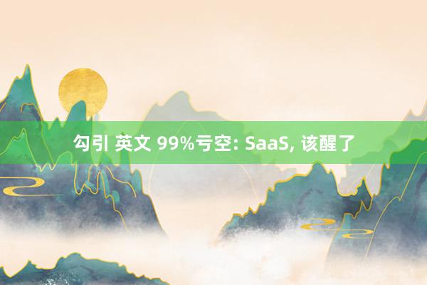 勾引 英文 99%亏空: SaaS， 该醒了