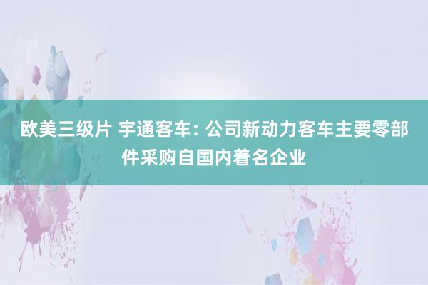 欧美三级片 宇通客车: 公司新动力客车主要零部件采购自国内着名企业