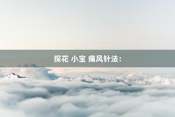 探花 小宝 痛风针法：